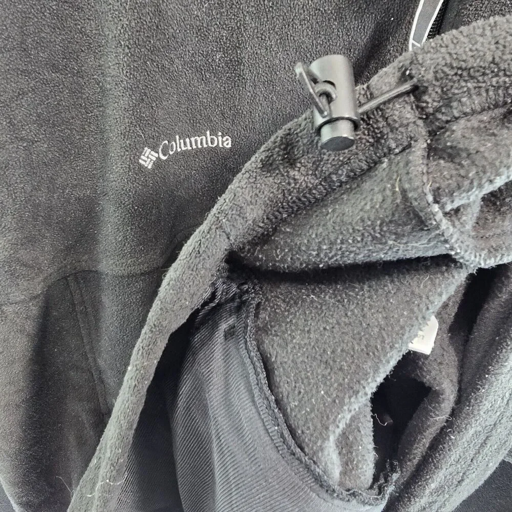 Columbia Jacket Mens XXL Black Full Zip Fleece Mid Layer Synch Steens Mountain
